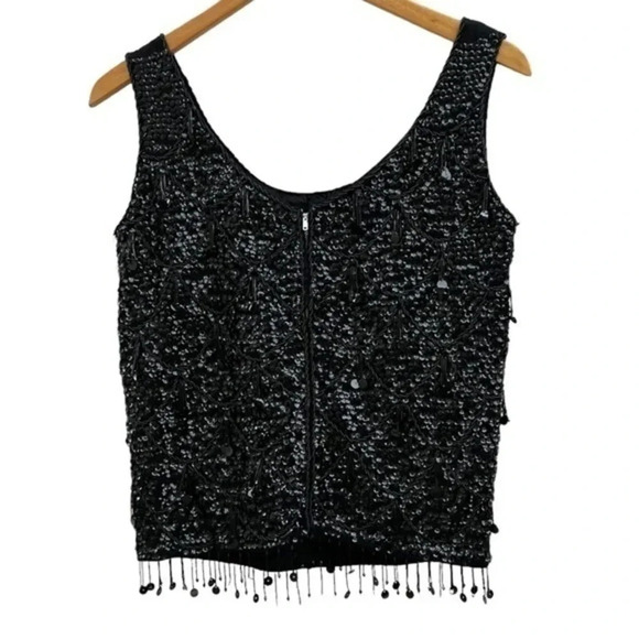 Vintage Gia Nimmo Designs for Joyce Wool Sleeveless Sequined Sweater‎ Size 10 - Picture 2 of 11